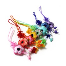 문구조아 국화매듭 장신구줄 꽃 5개 전통공예, 하늘_$ZLJ