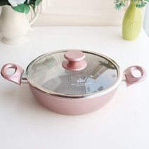 로즈핑크 세라믹 전골 24cm / 양수 인덕션 냄비