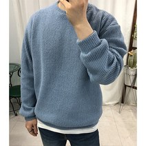 프롬엘 남자 오버핏 골지 니트 맨투맨티셔츠 맨투맨