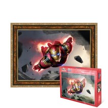 퍼즐피플 마블 어벤져스 시빌워 직소퍼즐, 아이언맨 마블 퓨쳐파이터 1000피스 액자포함(엔틱골드), 1000p