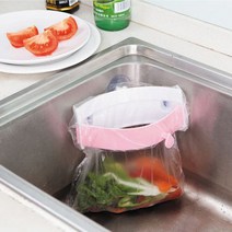 글로벌티엔티 씽크대 음식물 쓰레기통, 핑크, 1개