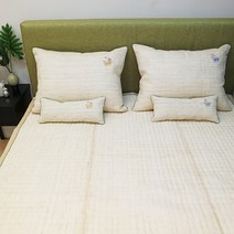 베스트필 베게커버 여름베게커버 삼베 베개커버 목베게(메밀속통포함) 장미자수