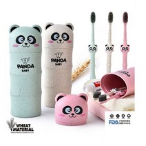 라라키즈 팬더칫솔케이스 양치세트 칫솔통, 민트+3분흡착모래시계, 1세트