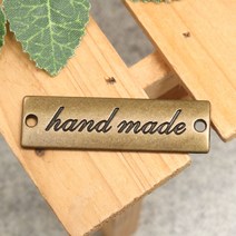 패션메이드 프랑스자수 라벨 가죽라벨 디자인라벨 메탈라벨 핸드메이드라벨 label 종이라벨, 메탈라벨(3개입)-No.엔틱7