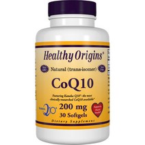 헬시오리진스 코엔자임Q10 200 mg 소프트젤 글루텐 프리 무설탕, 30개입, 1개
