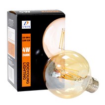 두영 LED 에디슨 전구 골드 4W A60 G80 G95 G 필라멘트 볼 램프, 2) LED 에디슨 전구 G80G 4W 전구색, 1개