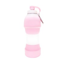 하오라이프 실리콘 접이식 휴대용 컵 텀블러 물통 580ml, 핑크