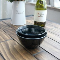 (쿡앤조이) 엠보 센조 공기와 대접 일본 그릇 식기 공기대접세트 밥그릇세트, 엠보 센조 공기와 대접[네이비]