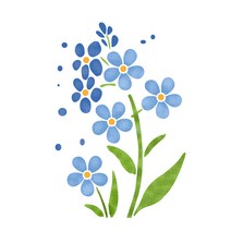 대문닷컴 [대문닷컴]스텐실 도안(ST-3069)물망초, 상세 설명 참조, 상세 설명 참조