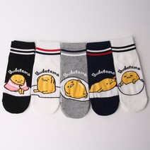 노마코 당일발송 5켤레 1묶음 구데타마 빈둥빈둥 캐릭터양말 패션양말 발목양말 라이센스 정품