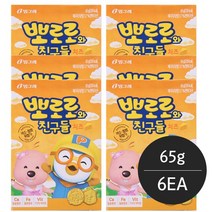 빙그레 뽀로로와 친구들 치즈맛 과자 65g 비타민 아이과자 간식 묶음세트, 6개
