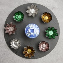 이로도리 사마사마 일본 유리 꽃종지 (4color), 사마사마 유리 꽃종지 [별꽃 / 실버]