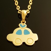 14K GOLD [미아방지목걸이] 하트붕붕이블루_BP863, 단품