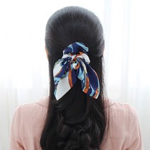 캔디플래닛 당일배송 스카프 쉬폰 왕 진주 리본 머리끈 헤어슈슈 스크런치 실크 곱창 헤어끈