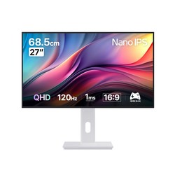 이노스 27인치 QHD NANO IPS 패널 모니터 120Hz 게이밍 베젤리스 광시야각 C타입 HDR 사무용 컴퓨터모니터, 무결점, 68.5cm