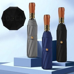 우드그립 3단 자동 우산 남성 양산 겸용  우양산 100% 자외선 UV 차단 경량 미니 암막 휴대용 접이식 튼튼한 가벼운 견고한 방수 방풍 단열 원터치