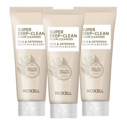 리코셀 저자극 병풀+약쑥 슈퍼 딥 클렌징폼, 220ml, 3개