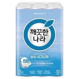 깨끗한나라 순수 시그니처 천연펄프 3겹 롤화장지, 생활의 필수품!