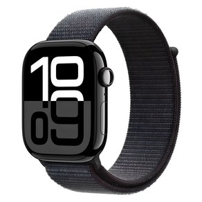 Apple 애플워치 10 GPS, 46mm, 제트 블랙 / 잉크 스포츠 루프, Loop