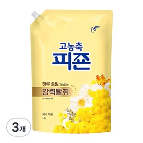 피죤 고농축 강력탈취 오리지널 섬유유연제 써니가든 리필, 1.6L, 3개