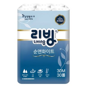 리빙티슈 순앤화이트 3겹 천연펄프 고급롤화장지