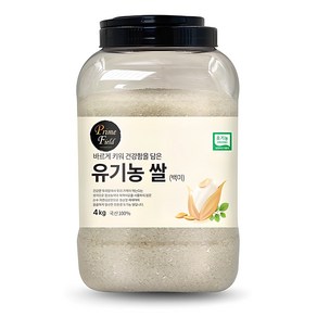 Pime Field 2024년산 햅쌀 유기농 쌀 백미, 4kg, 1개