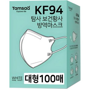 탐사 새부리형 2단접이 보건황사 방역마스크 대형 KF94, 10개입, 10개, 흰색