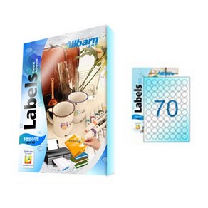 [올바른] 투명방수라벨 (레이저용) -(원형70칸), 70칸, 25개