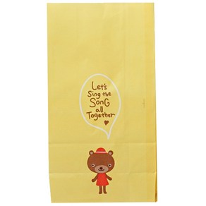 에스알 곰 종이봉투, 혼합 색상, 50개입