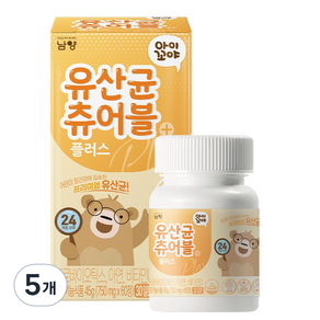 아이꼬야 유산균 츄어블 플러스 45g, 60정, 5개