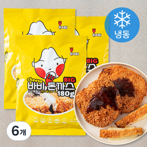 바비 제주통등심 치즈돈까스 빅 (냉동), 180g, 6개