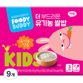 푸디버디 더 부드러운 유기농 쌀밥, 140g, 9개