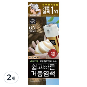 미쟝센 올뉴 쉽고 빠른 거품염색 80g, 6N 밝은 갈색, 2개