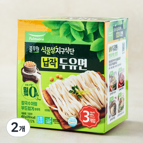 풀무원 식물성 지구식단 납작 두유면 3입, 450g, 2개