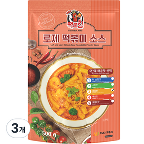 떡불킹 로제 떡볶이 소스 보통맛, 500g, 3개