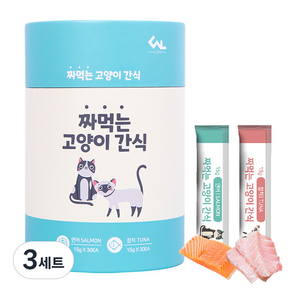 마마쇼 씨엔엘라이프 짜먹는 고양이 간식, 연어 30p + 참치 30p, 15g, 3세트