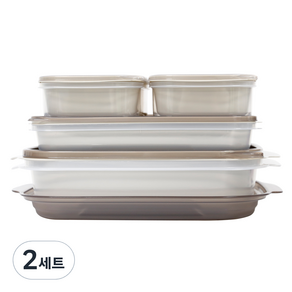 제오닉 명절음식 전 보관 채반용기 세트, 1.5L x 2p + 3.7L + 6L + 전용트레이, 2세트