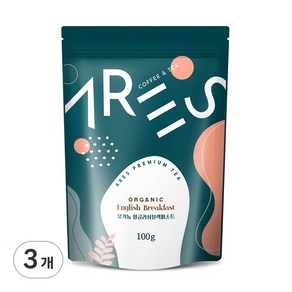 아레스 유기농 잉글리쉬 블랙퍼스트 홍차, 100g, 1개입, 3개