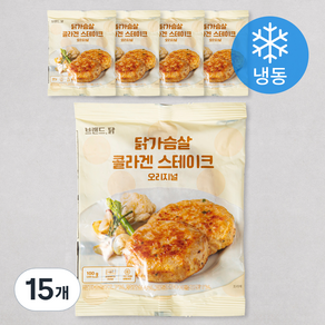 브랜드닭 콜라겐 스테이크 오리지널 (냉동), 100g, 15개