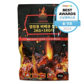 1KGTHE 캠핑용 바비큐 참숯, 3kg, 1개