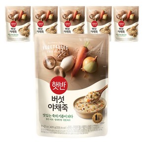 햇반 버섯야채죽, 420g, 6개