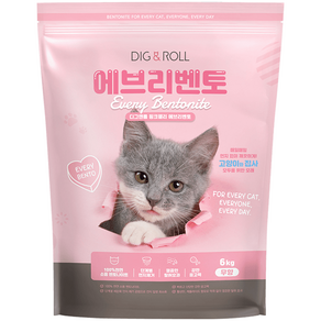 디그앤롤 에브리벤토 나이트 고양이 모래, 6kg, 1개, 무향