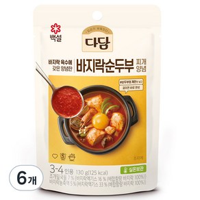 다담 바지락순두부 찌개양념, 130g, 6개