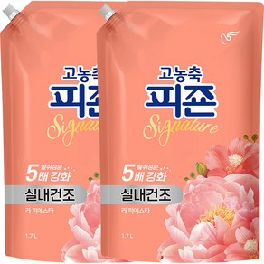 피죤 시그니처 실내건조 고농축 섬유유연제 라 피에스타 리필, 1.7L, 2개