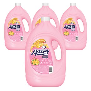 샤프란 아로마 섬유유연제 바닐라 핑크, 3.1L, 4개