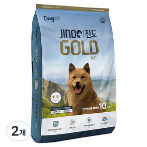 도그랑 전연령 진도 골드 건식사료, 닭, 10kg, 2개