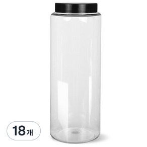 미르 팜스원형 밀폐용기 블랙, 18개, 1.5L