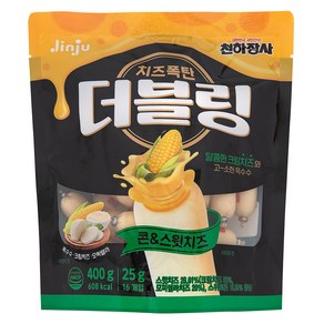 천하장사 더블링 콘&스윗치즈 소시지, 400g, 1개