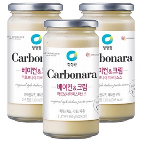 청정원 베이컨 앤 크림 까르보나라 파스타 소스, 350g, 3개