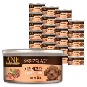 ANF 강아지용 치킨비프캔, 혼합맛(순살닭고기/소고기), 95g, 24개